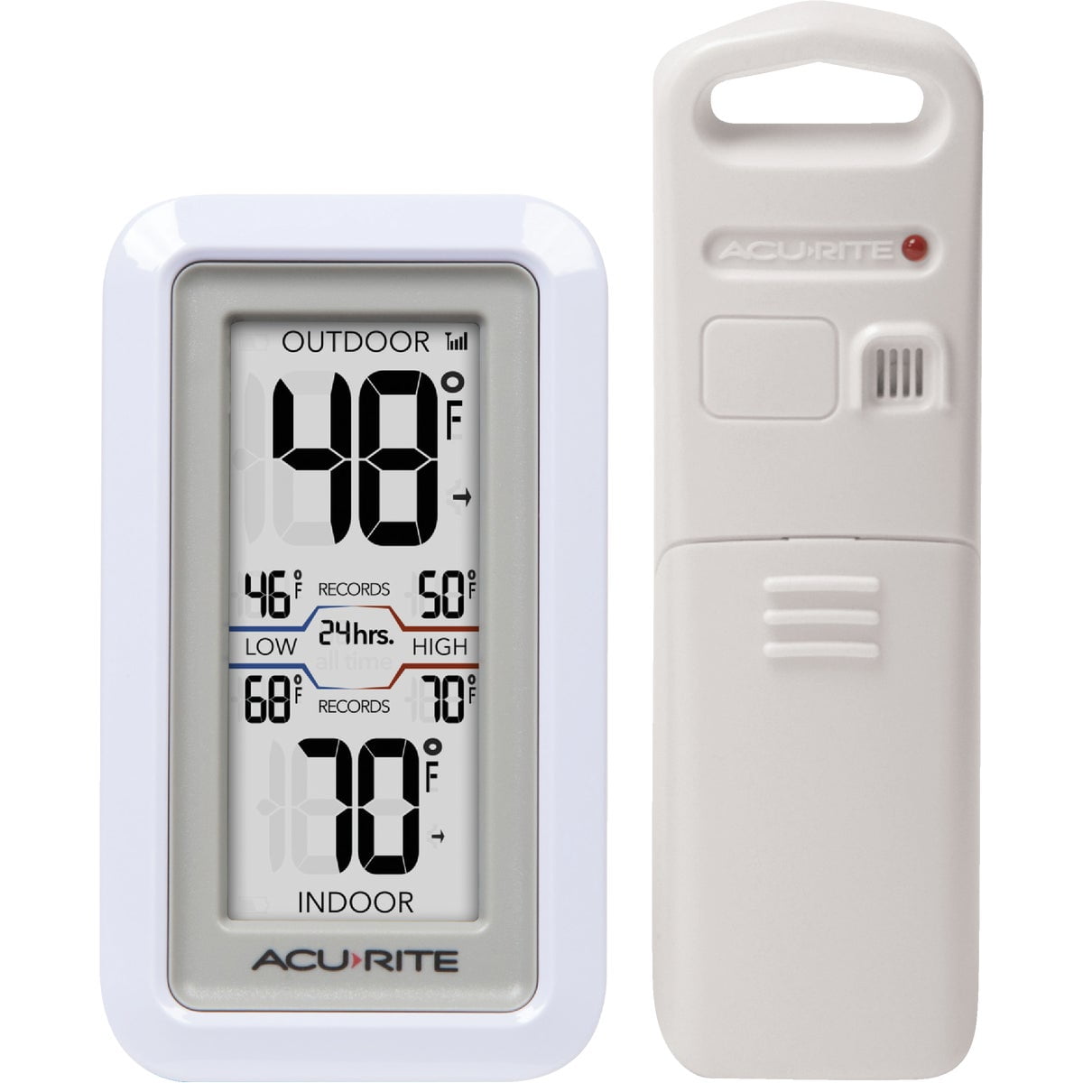 AcuRite 00418 Wireless Thermometer With Clock White for sale online 