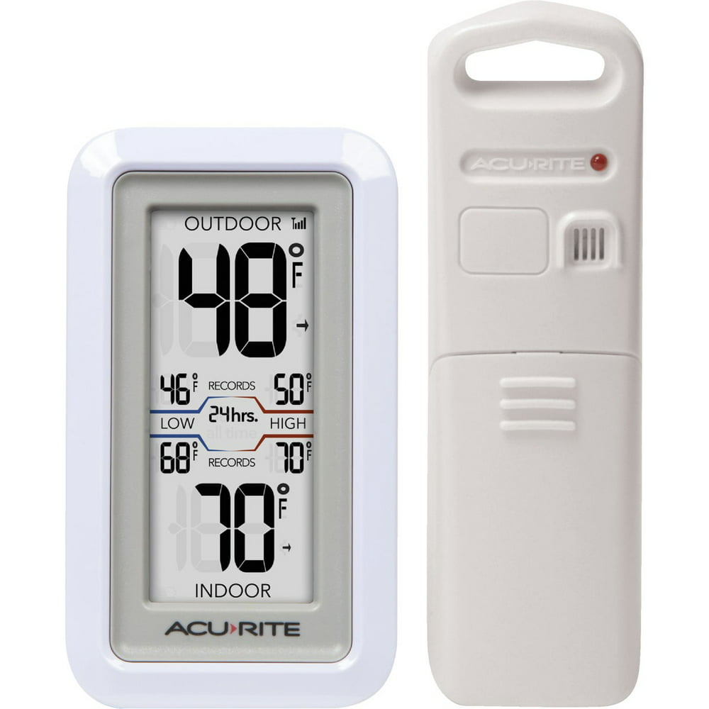 Acu-Rite Digital Thermometer with Indoor/Outdoor Sensor 02049 - Walmart