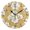 Black, variant on White Flowers Vector Round Wall Clock Silent Battery Operated Home Decor for Living Room Bedroom
