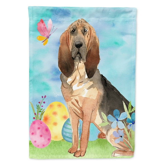Carolines Treasures CK1924CHF Easter Eggs Bloodhound Flag Canvas House Size  Large multicolor