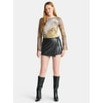thumbnail image 2 of Madden NYC Women's Faux Leather Wrap Skort, 2 of 5