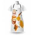 thumbnail image 3 of Honey Bee Apron, Apiary Collaboration Wooden Spoon Honeycomb Jar and Sunflowers Cartoon, Unisex Kitchen Bib with Adjustable Neck for Cooking Gardening, Adult Size, Orange and Multicolor, by Ambesonne, 3 of 4
