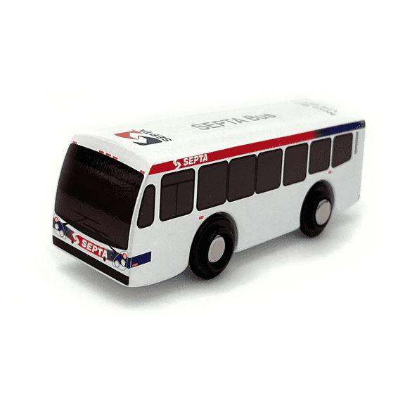 Munipals Wooden MP05-2102 Septa LFS-HEV Nova Bus Child Safe and Tested Wooden Toy Bus