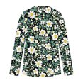 thumbnail image 5 of Womens Long Sleeve Tunic Tops Cotton Fall V Neck Casual Dressy T-Shirts Casual Floral Print Pullover Blouses (Army Green M), 5 of 6