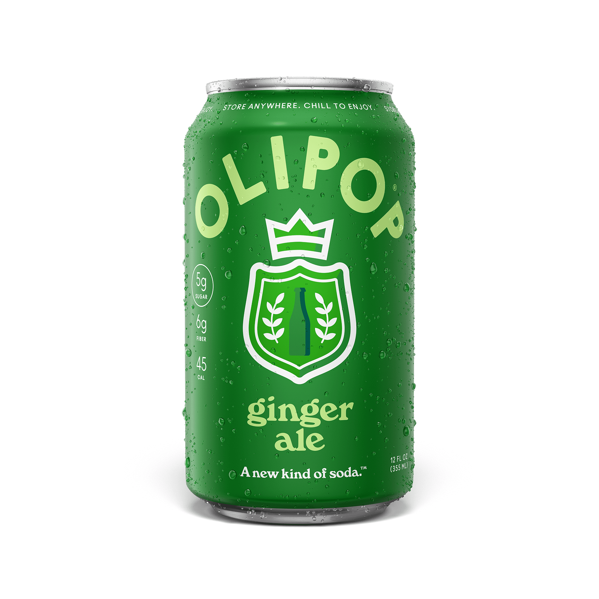 OLIPOP, Prebiotic Soda, Lemon Lime, 12 fl oz, Pantry Packs