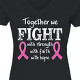 thumbnail image 4 of Inktastic Together We Fight Breast Cancer Awareness Women's V-Neck T-Shirt, 4 of 5