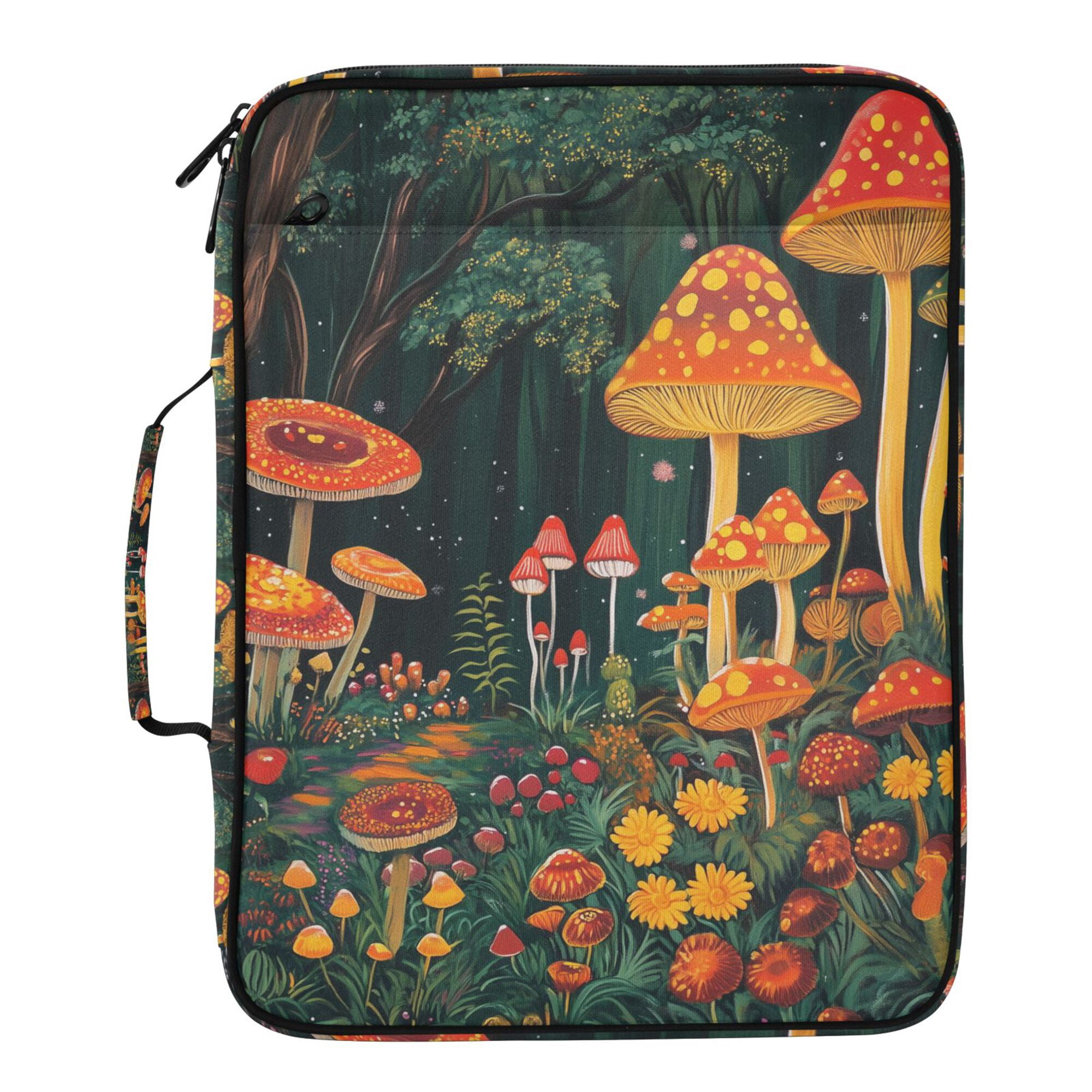FORMRS Accordion File Folder A4 Size 7-Pocket Expanding Document Organizer Bag with 3 Ring Binder, Forest Mushroom