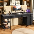 thumbnail image 2 of Amadwell 54" Desk with Drawers & Storage, Office Desk with Reversible Shelves, Gaming Computer Desk, Grey, 2 of 8