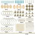 thumbnail image 2 of 1 Box DIY 10 Pairs Beach Themed Earring Making Kits Starfish Shell Charms Cowrie Shell Beads, 2 of 8