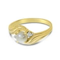 thumbnail image 3 of 10k Yellow Gold Freshwater Cultured Pearl And Diamond Ring, 3 of 8