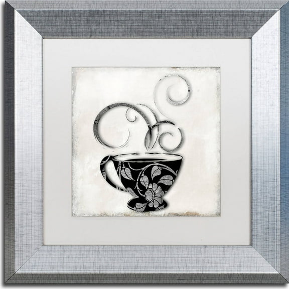 Trademark Fine Art "Silver Brewed 1" Canvas Art by Color Bakery, White Matte, Silver Frame