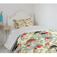 thumbnail image 4 of Ambesonne Watercolor Quilted Bedspread Set 2 Pcs, Dogrose and Amantia, Twin Size, Multicolor, 4 of 6