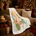 thumbnail image 3 of Floral Surfboards under Radiant Sun, Cheerful Tropical Style for Surf Lovers, Hibiscus Palm Beach Scene and Birthday Gift, Cozy Flannel Blanket for Sofa and Bedroom, Coastal Home Decor, 3 of 9