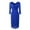 Blue, variant on Fesfesfes Women V-Neck Solid Vintage Elegant Midi Evening Dress 3/4 Sleeves Dress