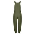 thumbnail image 4 of yillto Womens Summer Jumpsuit Pant Sleeveless Cotton Linen Baggy Capri Romper Jumpsuits with Pockets, 4 of 6