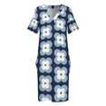 thumbnail image 4 of Mod Blossoms - Azul marino y francés Vestido suelto con bolsillos vestido de fiesta de noche elegante vestido elegante de celebridad de lujo, 4 of 7