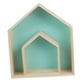 thumbnail image 4 of 2 estantes de almacenamiento de pared organizadores con forma de casa suministros decoración del hogar para Verde, 4 of 9