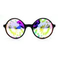 thumbnail image 4 of Round Circle Kaleidoscope Lens Plastic Rim Glass Crystal EDM Festival Diffraction Glasses Black, 4 of 8