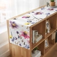 thumbnail image 6 of Table Runners 70 Inches Long Dress Scarves, Purple Spring Floral Farmhouse Coffee/Dining/Kitchen Table Decor, Holiday Table Runner, Pink Flowers Farmhouse Watercolor 13x70 Inch, 6 of 9