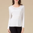 thumbnail image 2 of Daolelai Women's Round Neck Long Sleeve Silk Double-Faced Knitted Pullover Bottoming Shirt T-Shirt, 2 of 4