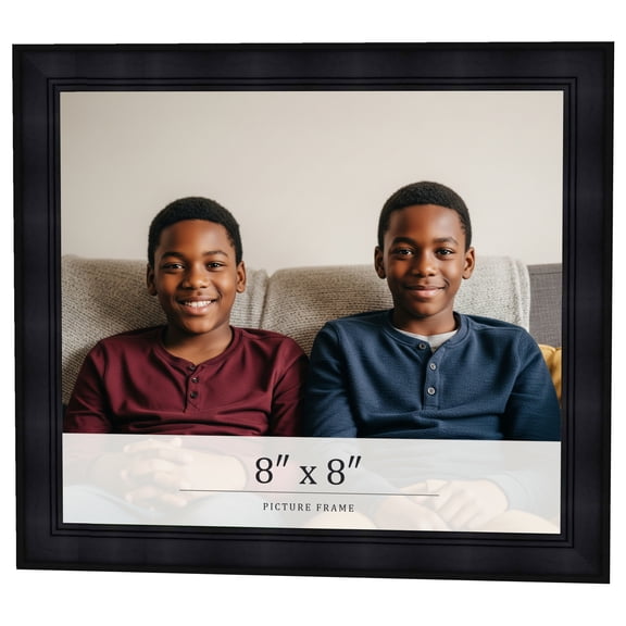 8x8 Frame Black Passaggi Solid Wood Picture Frame Width 1.5 Inches | Interior Frame Depth 0.5