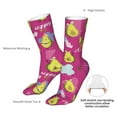 thumbnail image 4 of KLL Green Avocado Print Womens Crew Socks Athletic Middle Tube Long Socks Novelty Socks Gifts For Men, 4 of 7