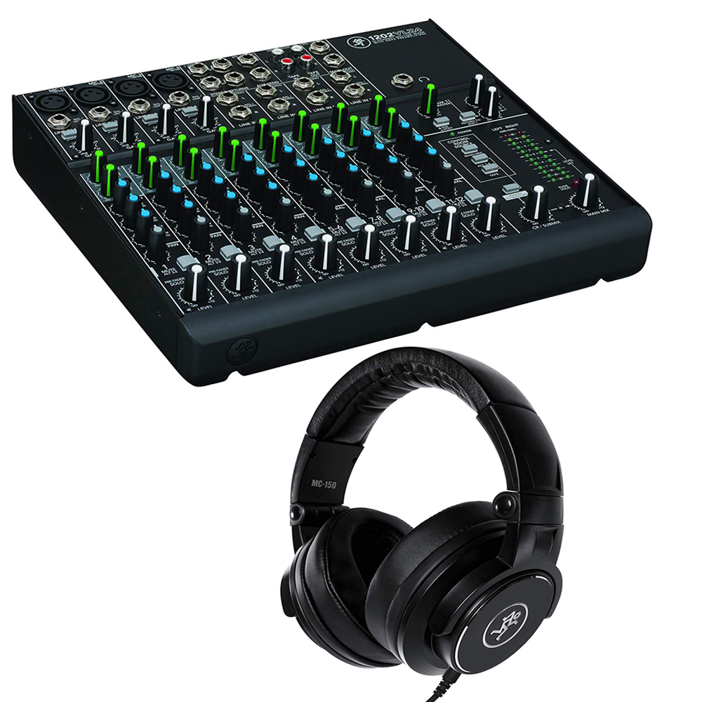 Mackie 1202VLZ4 12Channel Mixer with MC150 Headphones Bundle
