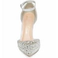 thumbnail image 3 of Lauren Lorraine Rose SILVER Crystal Embellished Ankle Strap Bridal d'Orsay Pumps (10), 3 of 3