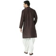 thumbnail image 4 of In-Sattva Men's Festive Rich Embellished Handcrafted Knee-Length Kurta Tunic; Forest Brown; XL, 4 of 6