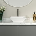 thumbnail image 3 of Logmey 16“x16"Ceramic Sink Square Bathroom Vessel Sink White Deckmount, 3 of 8