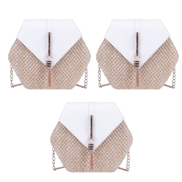 Bolso bandolera para mujer Bolso bandolera de paja lindo Bolso bandolera versátil de un solo hombro