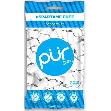 Pur Chewing Gum Sugar-Free Aspartame Peppermint 2.72 Oz  | Pack of 12