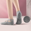 thumbnail image 5 of Babcutegg Pilates Socks for Women Yoga Non-Slip Gym Wear Comfortable and Breathable with Straps Athletic Wear Womens Athletic Wear Dark Gray Size Free Size, 5 of 6