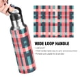 thumbnail image 4 of Yayeee 33oz Insulated Water Bottle Double Wall Stainless Steel with Flip Straw Lid, Red Teal Stripes, 4 of 7