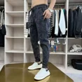 thumbnail image 2 of Pantalones vaqueros ajustados para hombre, pantalones vaqueros ajustados y elásticos de tubo, ajustados, de alta calidad, con bolsillos, elegantes, talla XS, lavados, 2 of 5