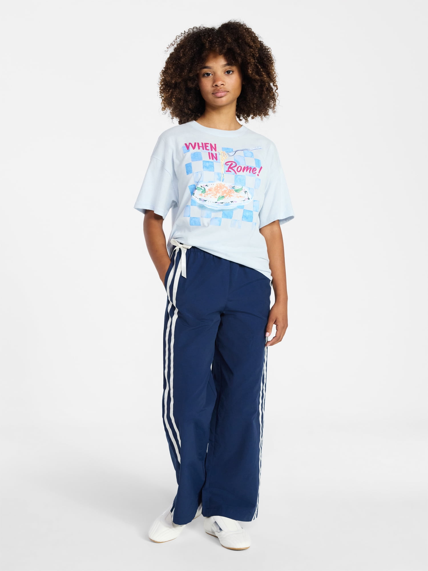 Weekend Academy Girls Oversized Graphic Tee with Short Sleeves, Sizes 4-18