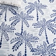 thumbnail image 5 of SAFAVIEH Malibu Crispin Leaves Polyester Machine Washable Area Rug, Ivory/Navy, 6' x 6' Round, 5 of 7
