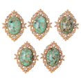thumbnail image 2 of Botones Ovalados Con Lentejuelas Baoblaze 5 Piezas Verde Aleación de cristal Flatback, 2 of 8