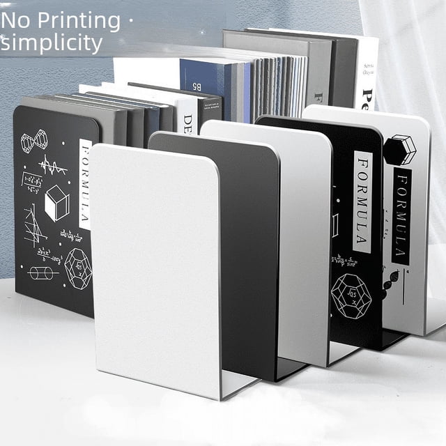 Soporte para libros de metal, soporte grande tipo L para libros para estudiantes, estante simple para escritorio, estante divisor de libros