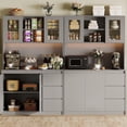 thumbnail image 7 of 70.1''H Tall Kitchen Pantry With Led Lights And Power Outlets,Kitchen Storage Cabinet With Microwave Stand For Dining Room Living Room, 7 of 7