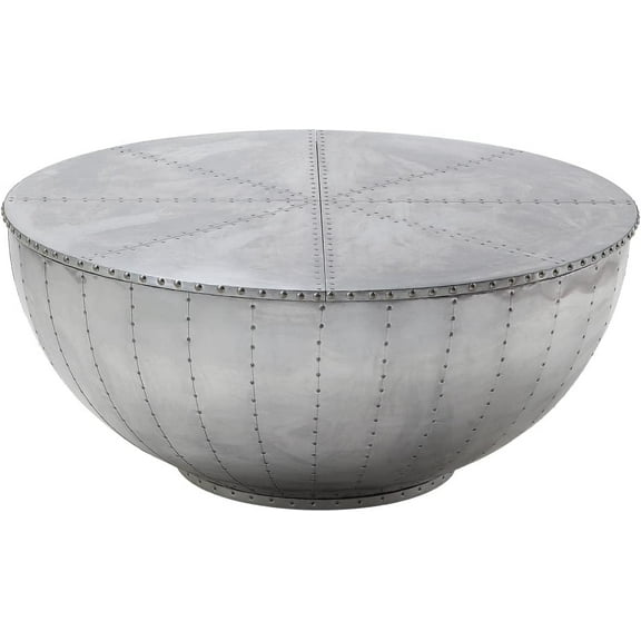 Aluminum Brancaster Coffee Table Aviator Mid Century Industrial Round Accent Table with Storage Modern Living Room Decor Centre Table