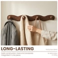 thumbnail image 4 of Wood Wall Mounted Coat Rack with 6 Hooks Wooden Hangers Wall Hook for Entryway Bathroom Bedroom Kitchen for Hanging Clothes Keys Robes Purse Towels Bags, 4 of 11