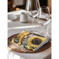 thumbnail image 6 of Yellow Gnomes Cloth Napkins Set of 6 Reusable Dinner Napkins, Sunflower Bee Brown Wood Abstract Art Cocktail Napkin Washable Table Napkins for Wedding/Holiday Party/Baby Shower 20"x20", 6 of 7