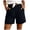 Black, variant on vigerkar Women's Linen Shorts Elastic Waist Casual Comfy Summer Pull on Beach Shorts with Pockets (Khaki, M)