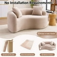 thumbnail image 5 of Aukfa 67" Small Sofa S-Curved Loveseat Couch Modular Sofa No Assembly, 2 Pillows, Chenille, Apricot, 5 of 9