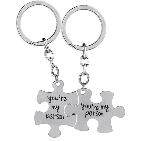 2 Pcs You're My Person Matching Keychains, Jigsaw Puzzle Keychain for Her Him Keychain Jewelry Set for Boyfriend Girlfriend Birthday, Anniversary, Christmas, Valentines Day Gifts