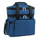thumbnail image 1 of Bolsa térmica de 2 niveles con correa ajustable, gran capacidad, para alimentos fríos y calientes azul oscuro, 1 of 9