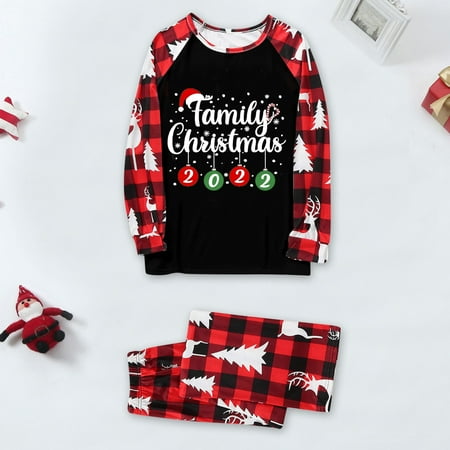 

Cptfadh Christmas pajamas for family Pjs Deer Plaid Print Long Sleeve T Shirt Top And Pants Xmas Sleepwear Holiday Family Matching Pajamas Outfit Sleepwear Sets Family Matching Pajamas