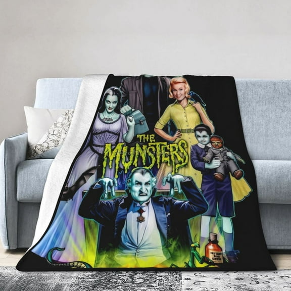 The Munsters Throw Blanket, All Season Decorative Soft Cozy Fleece Blankets, Room Decor For Bed Chair Car Sofa Couch Bedroom