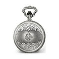 thumbnail image 3 of Gem & Harmony Charles Hubert Antique Chrome Finish 2 Horses Pocket Watch for Men, 3 of 5